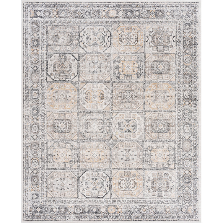 Saxton Oriental Indoor Polypropylene & Polyester Area Rug, Cream | Gray | Beige