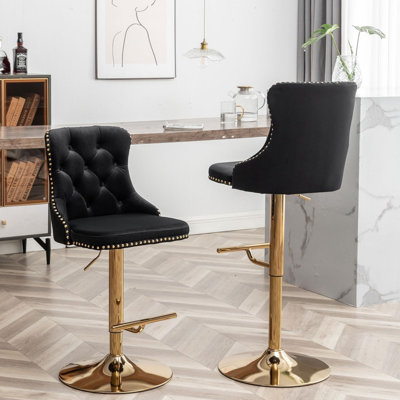 Tabouret de bar pivotant à hauteur réglable Zager