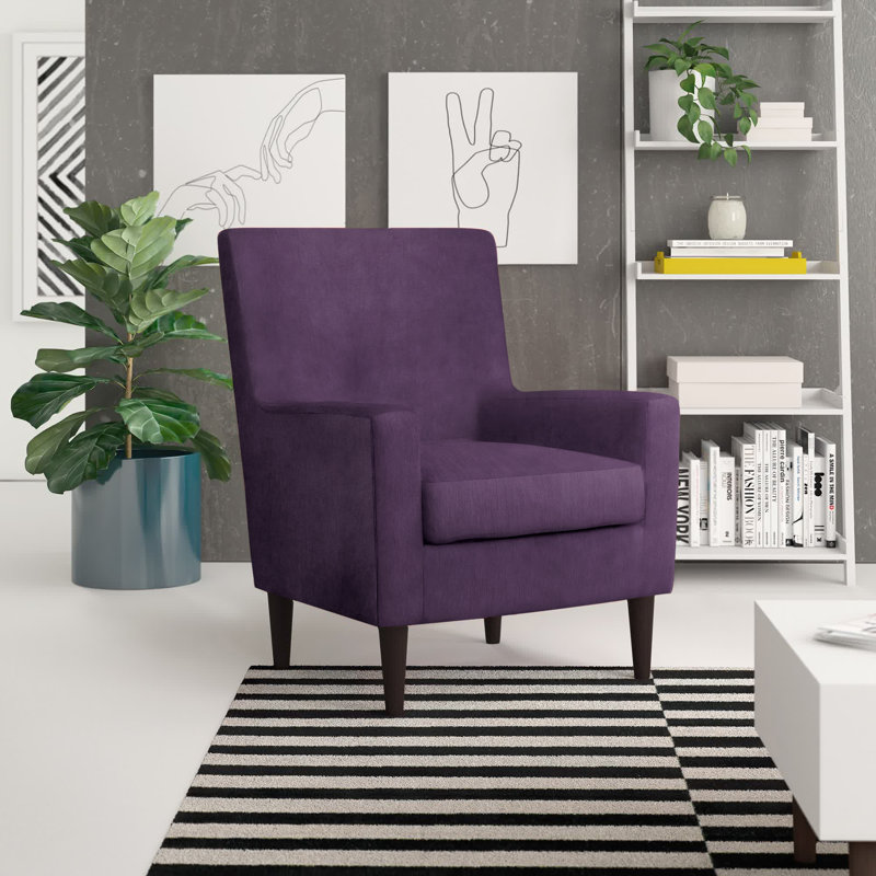 Donham Upholstered Accent Chair, Toulan Eggplant Twill