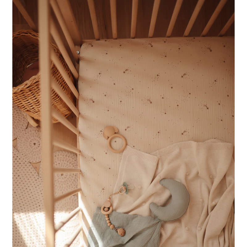 Extra Soft Muslin Crib Sheet, Falling Stars