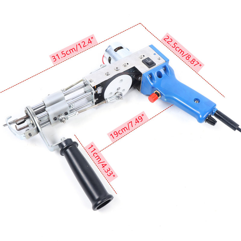 Carpet Rug Making Hand Craft Gun Loop Pile Flocking Machine Kit 9-21mm