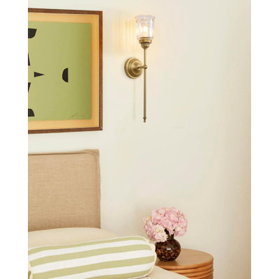 Vintage Wall Sconce Lighting With Clear Fringe Glass Shade, 1-Light Indoor Wall Mounted Fixture For Living Room, Bedroom, Bathroom, Hallway, Stairs, Antique Design