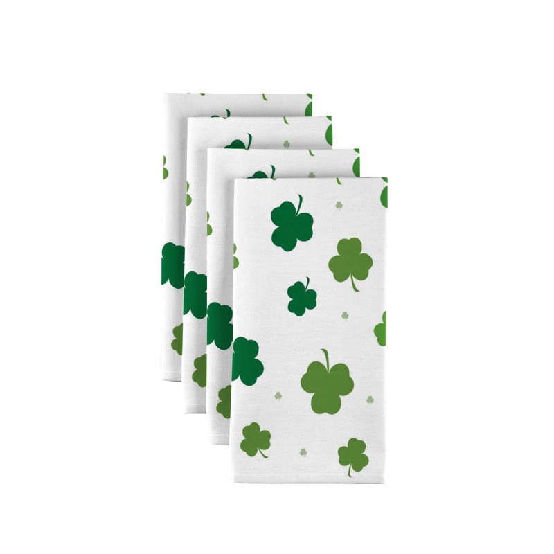 Polyester Floral Square Napkin, White