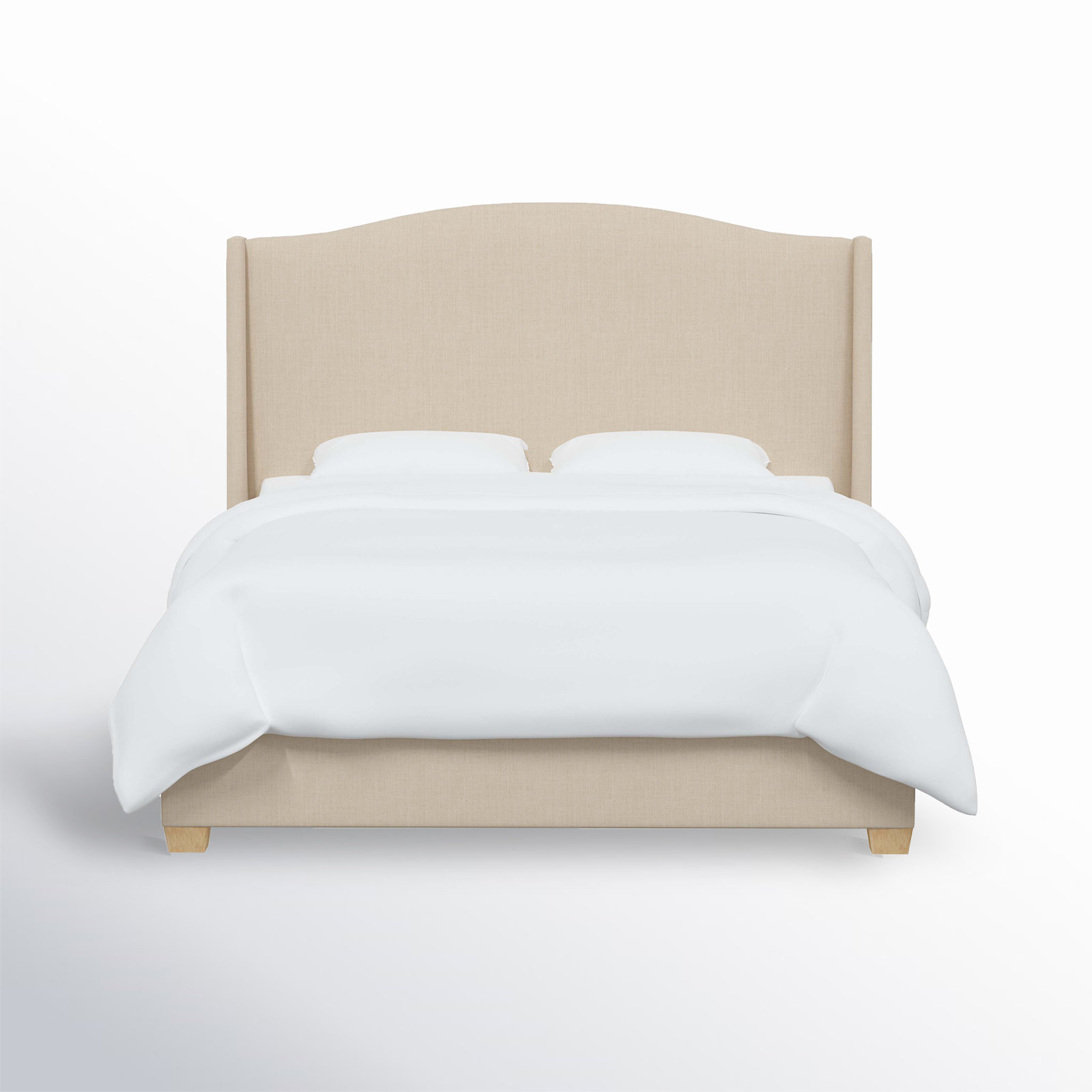 Allis Upholstered Wingback Bed, King, Classic Linen Linen