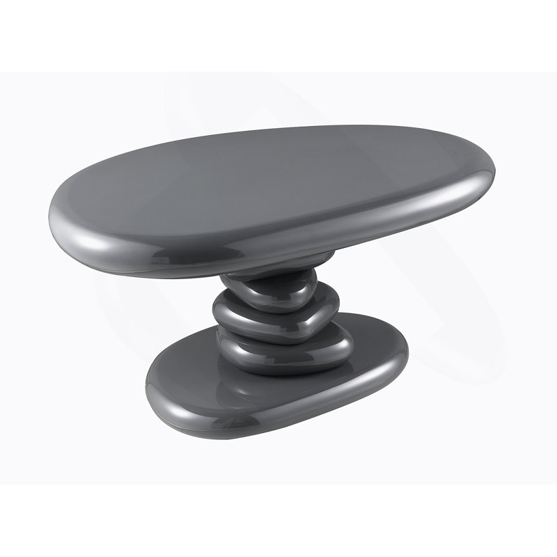 Table de bout grise ultrabrillante