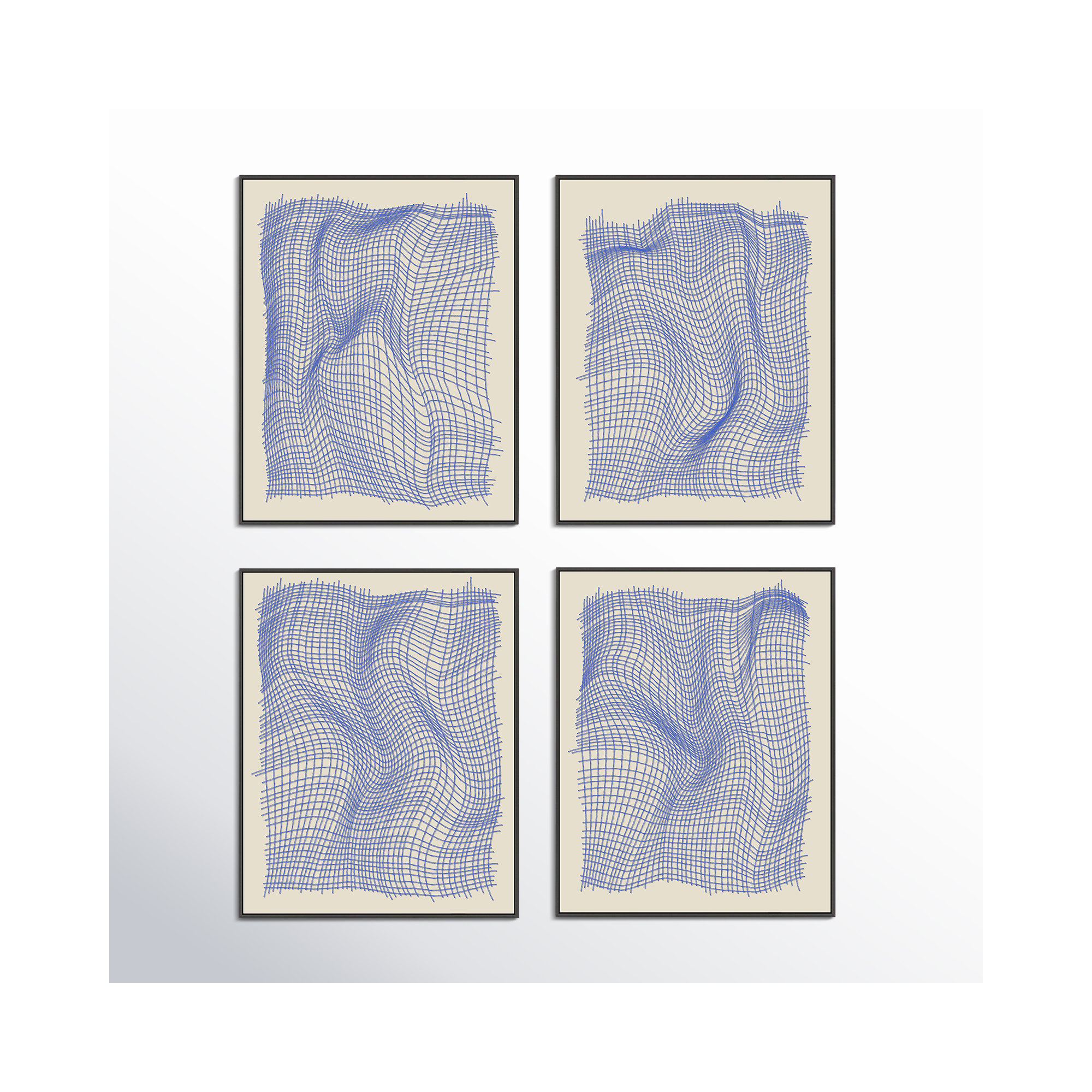 Netting by Jacques Pilon, 50" H x 160" W x 1.25" D, Black Single Structure Framed Canvas