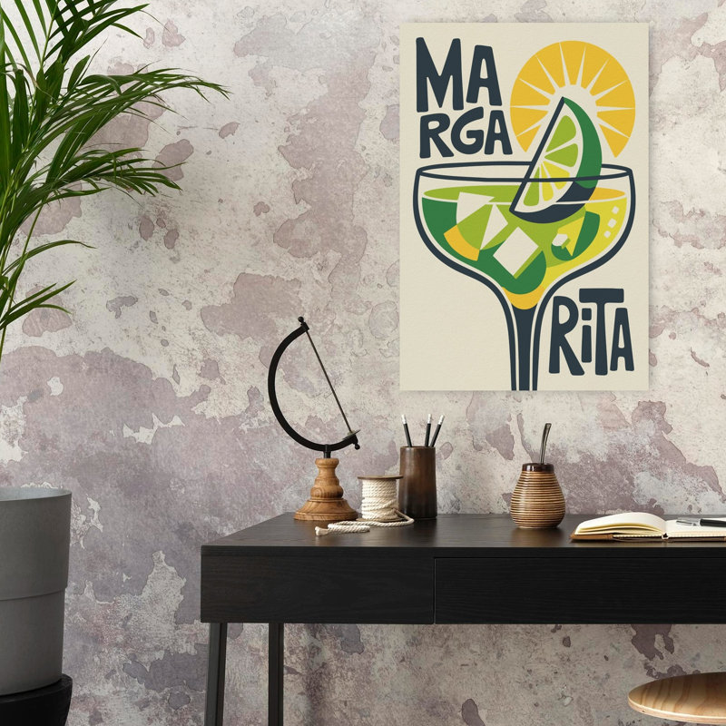 «Retro Margarita Icon», art rétro rétro vibrant, H 24 po x l 16 po