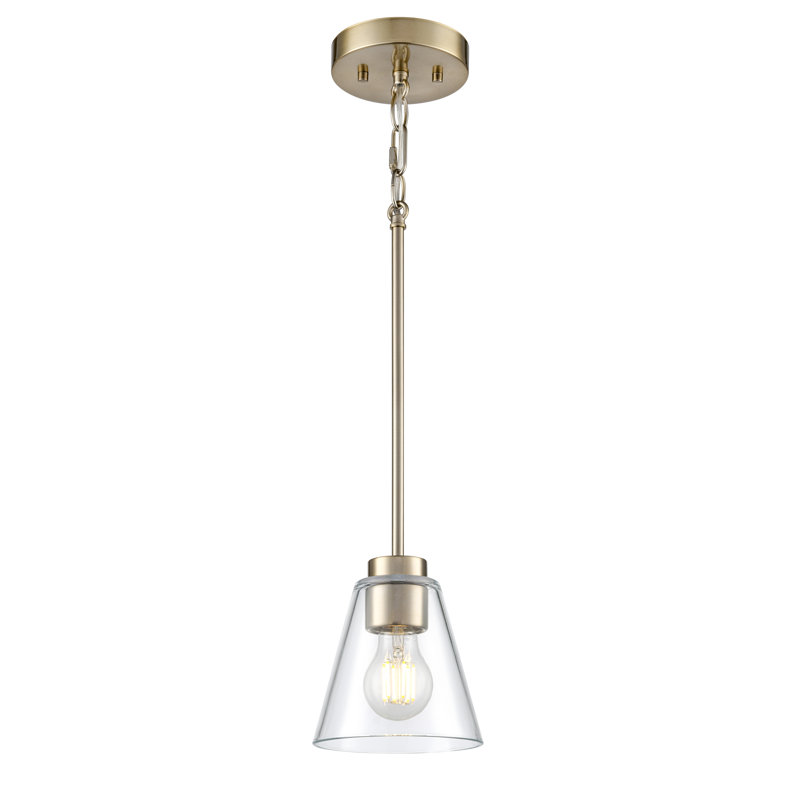 Mini-luminaire suspendu 1 lumière 5,75 "Strayhan - Or moderne, Or brossé