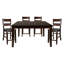 Table de salle à manger 5 pièces à finition cerisier avec rallonge et 4 chaises à hauteur de comptoir en bois de style transitionnel-243230732