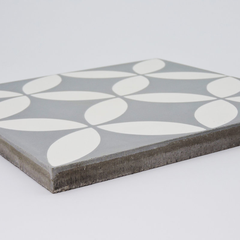 Amlo 8 in. x 8 in. Honed Tile, Gray/White