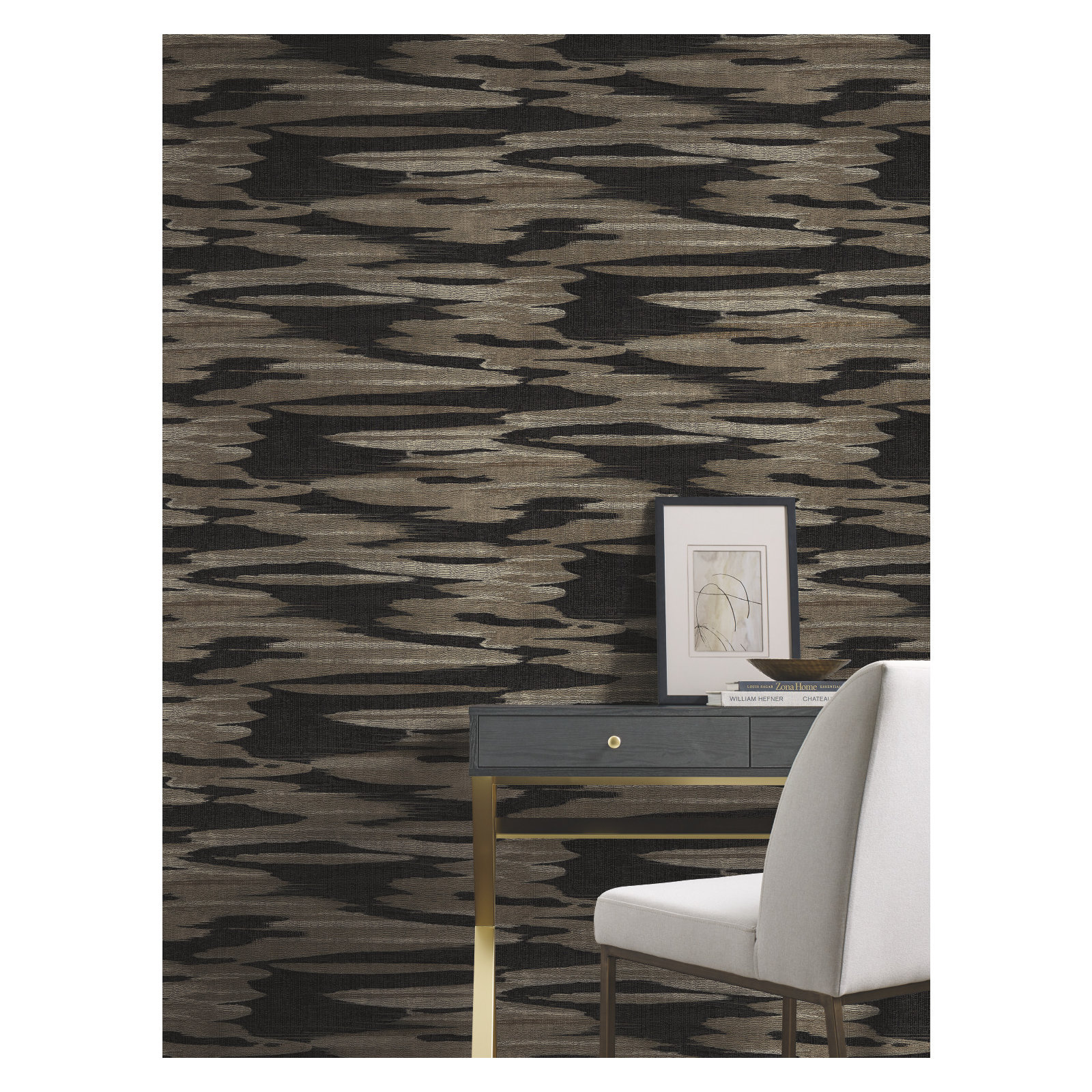 Surrey Striped Wallpaper, Black