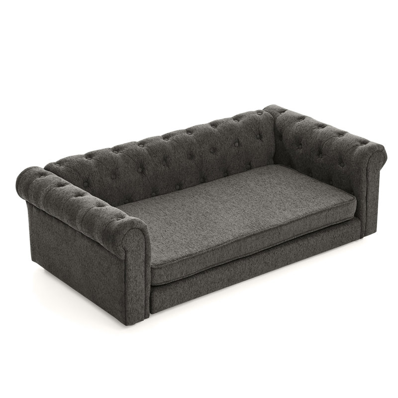 Lit pour chien Big Dog: surélevé en gris foncé, confortable et design, 55 po x 26,5 po x 17,5 po, 41,39 lb, 130 lb, chien moderne à poids limite convenant aux chiens surdimensionnés.