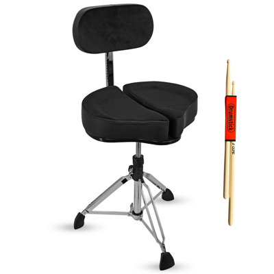 5 Core Drum Throne Padded Guitar Stool Backrest Drummer Seat for Adults & Kids