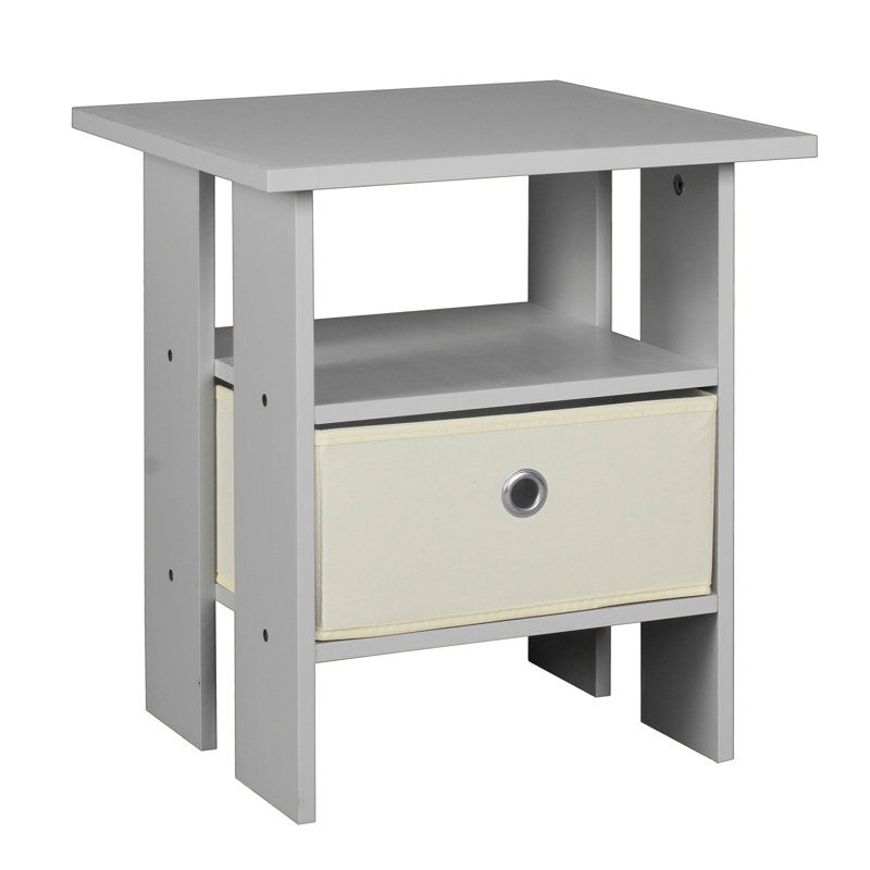 Allaura End Table, Grey, White 