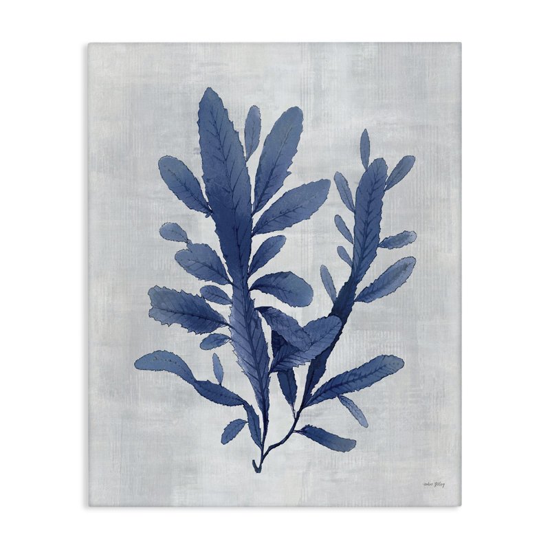 Toile d'algues bleues, conception par Amber Sterling, H 20 po x l 16 po