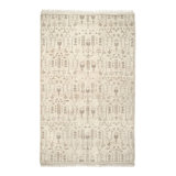 Dara Hand Knotted Wool Floral Area Rug in Ivory/Cream