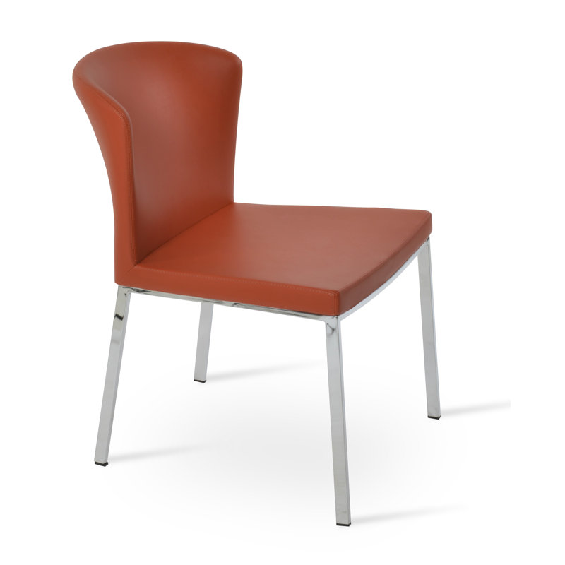 Chaise d'appoint large de 19 po Capri, Similicuir brique