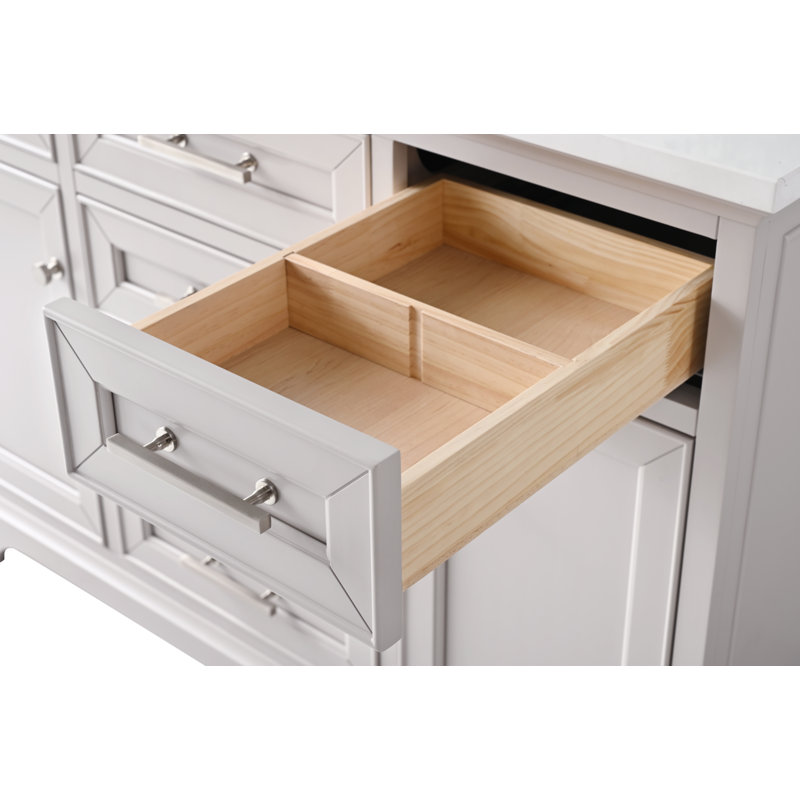 Thompson 48" W Single Vanity, Taupe/Brushed Nickel