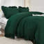 Ensemble d'édredon très foncé vert émeraude, ensemble de literie 3 pièces Boho Vintage Solid Forest Ruffle, ensemble de lit léger toutes saisons (édredon 104 x 90 po et 2 taies d'oreiller)-130873974-130873978
