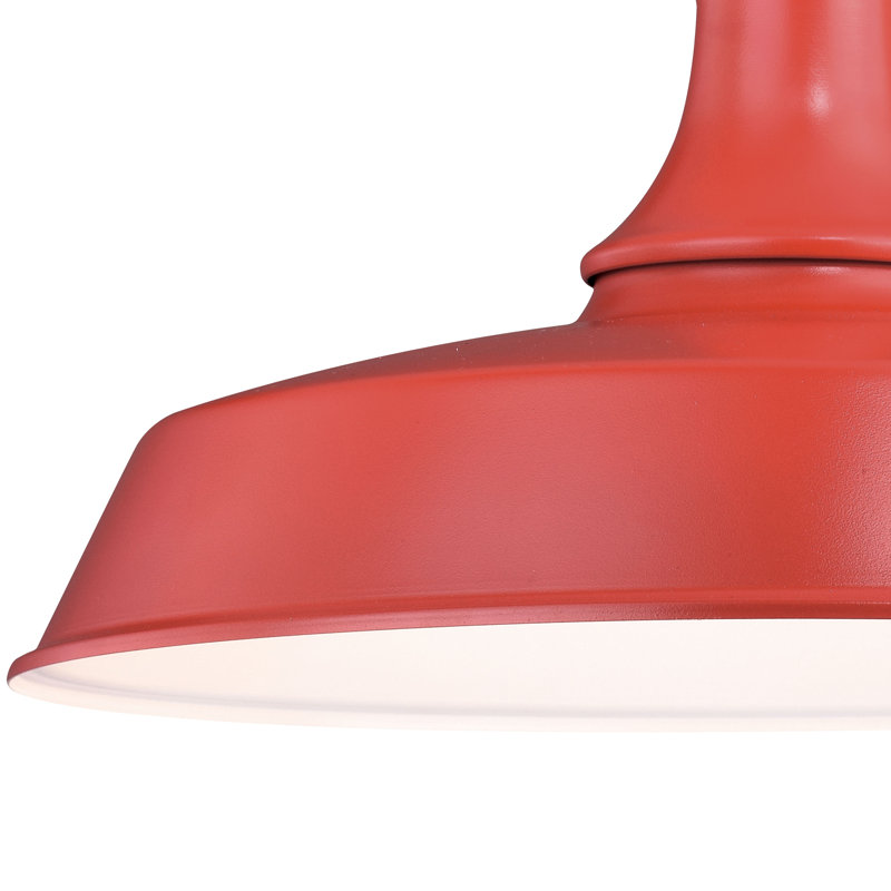Luminaire de grange d'extérieur avec crépuscule à l'aube Gunnora, Rouge / Blanc, H 12,25 po x l 15 po x P 23 po