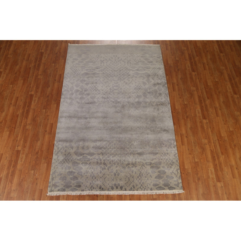 Tapis oriental d'aspect vieilli Gabbeh fait à la main 6 x 9