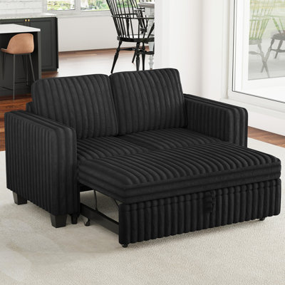 Isolde Soft Plush 2-Seat Sofa Pull Out Sofa Bed Apartment Couch by Ebern Designs