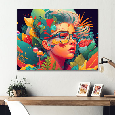 Image colorée du visage de la femme - reproduction sur toile