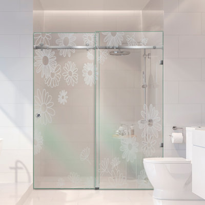 60 In W x 80 In H Frameless Glass Sliding Tub Shower Doors