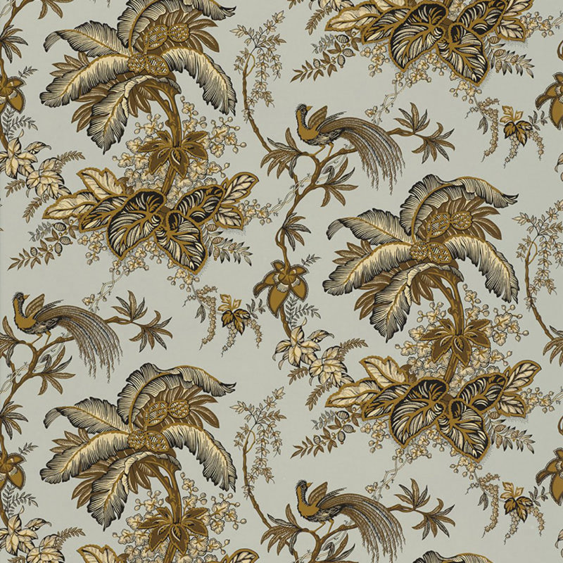Papier peint Coconut Grove, Aqua / Tan