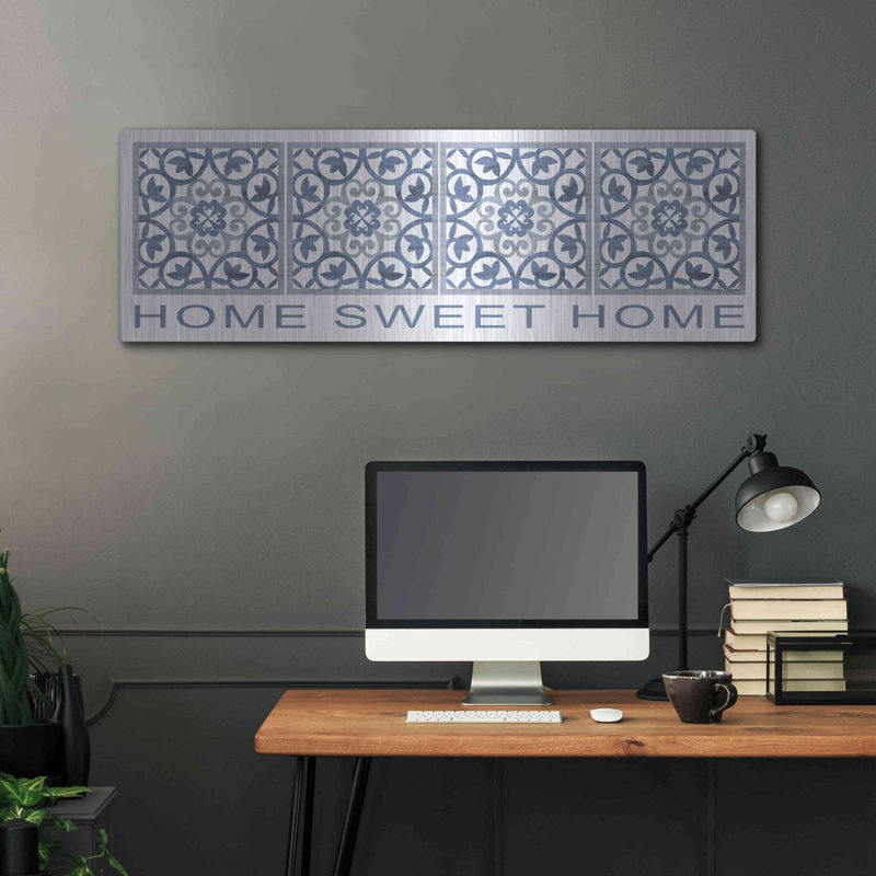 «Home Sweet Home Pattern» par Cindy Jacobs, art mural en métal, 48 po x 16 po