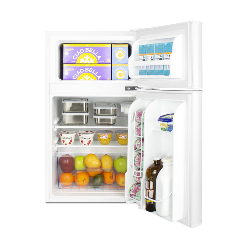Summit Appliance 3.2 Cubic Feet Freestanding Mini Fridge with Freezer, White