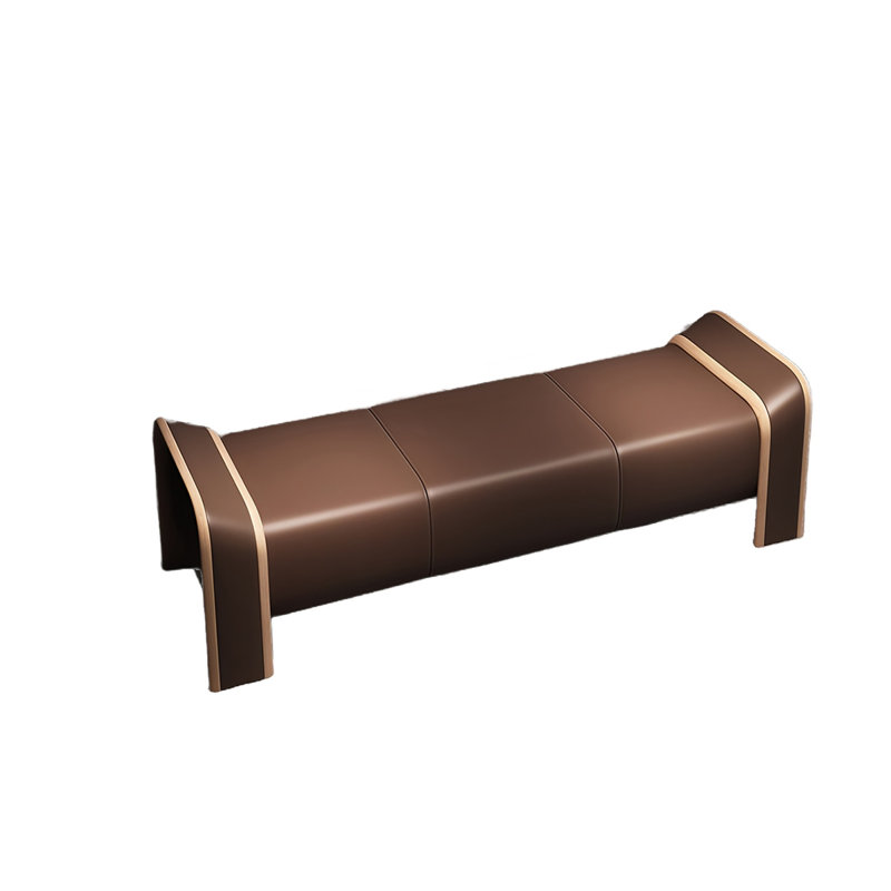 Banc rembourré en cuir Runfried Match, Café
