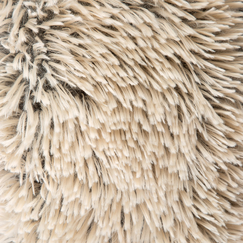 Serta Round Long Pile Pet Bed, Brun
