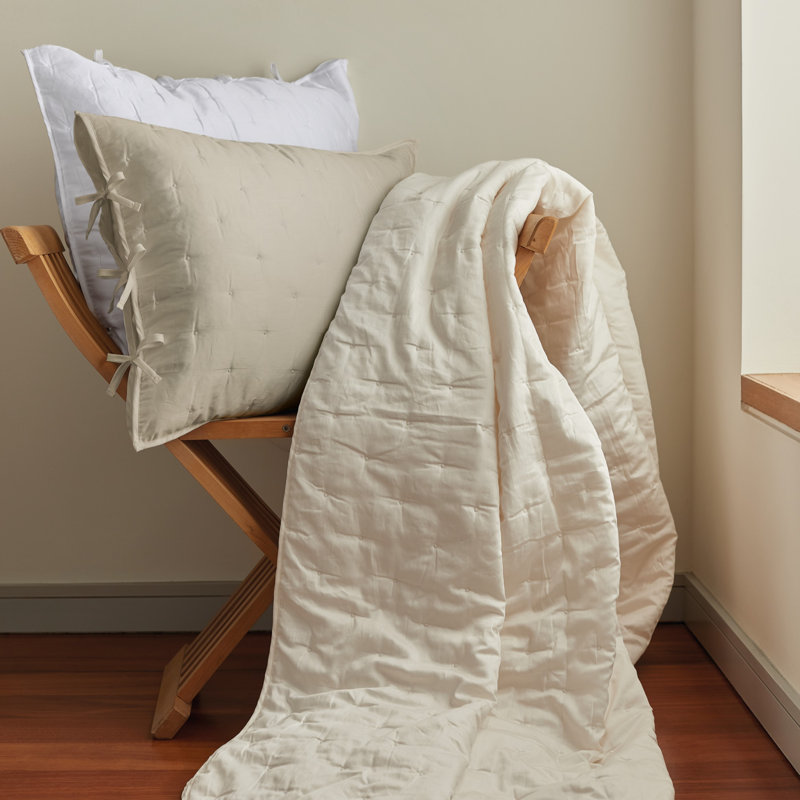 Grace 100% Cotton Sateen Quilted Coverlet, Queen