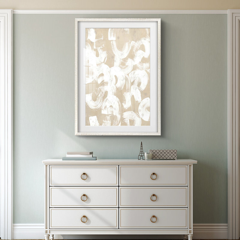 Swish Stone II - impression encadrée, H 28,5 po x l 20,5 po, Blanc