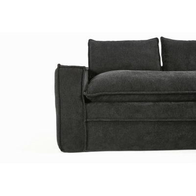 Modern Minimalist Modular Sectional Sofa,  Upholstered Cloud Couch With Deep Seats, Right Facing Chaise For Living Room-Black