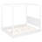 Queen Size White Canopy Bed With Led, Platform Design, Harmonious Surroundings Led For Size, Bed, Complementary Decor-811897744