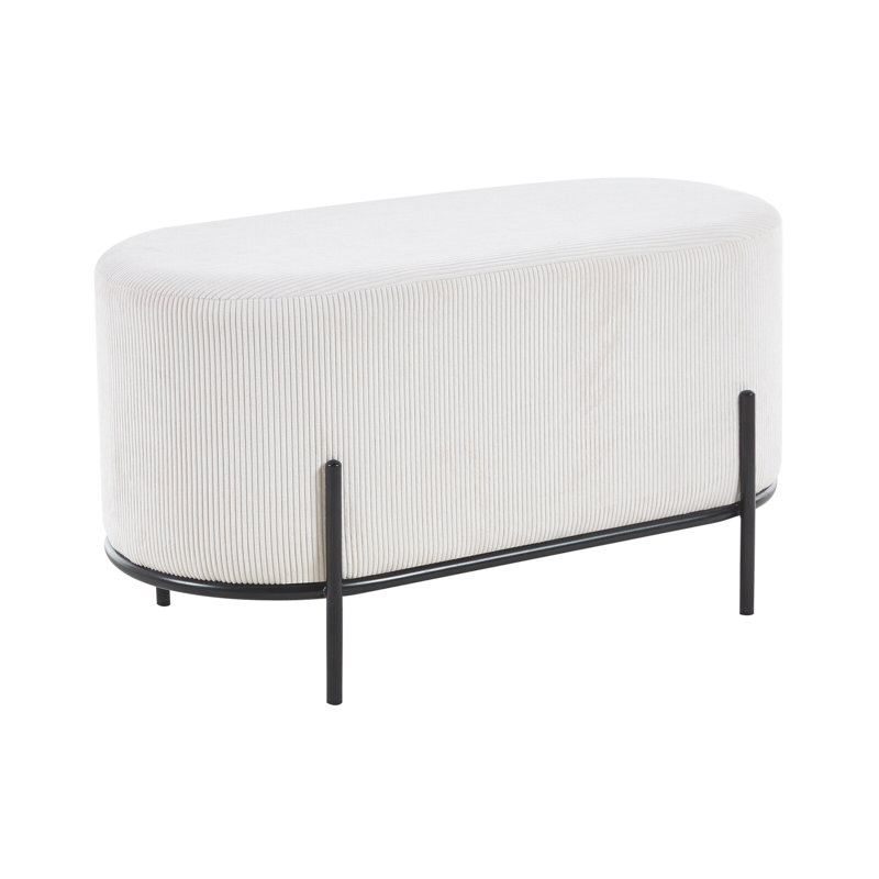 Akua 80cm Wide Oval Footstool Ottoman, Beige