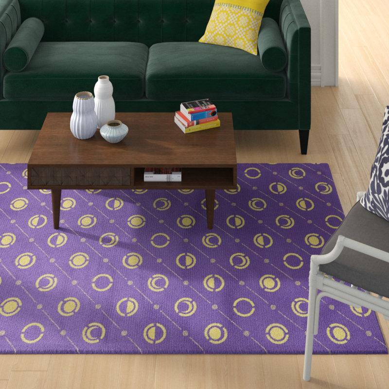 Tapis décoratif mauves Moon phases, Rectangle de 5 pi x 7 pi
