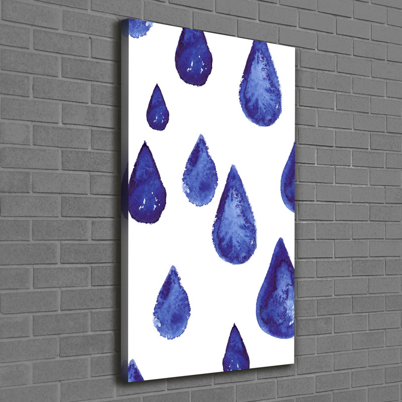 Blue Drops - Wrapped Canvas Print