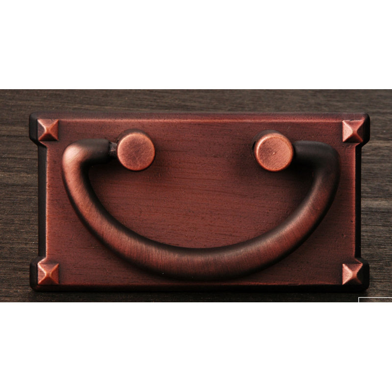 1 1/2" Center to Center Rectangular Plated Drop Handle Pull CF Series, Distressed Copper
