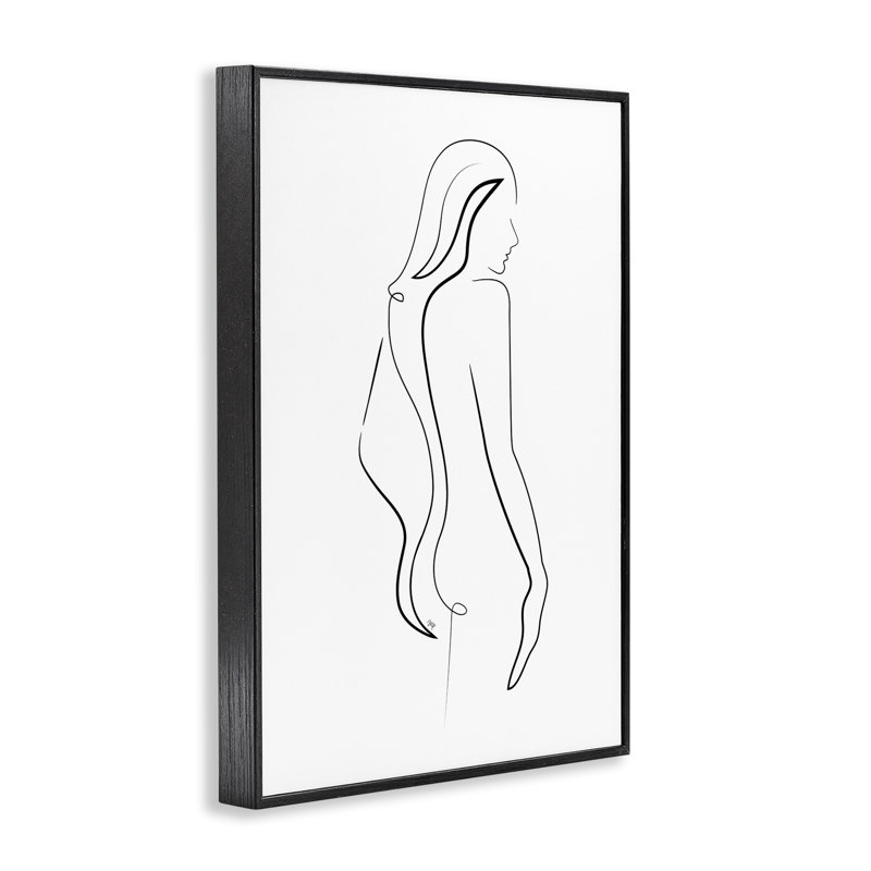 Giclée encadrée, dessin par Martina Pavlova, H 24 po x l 16 po, Giclée encadrée noir minuit