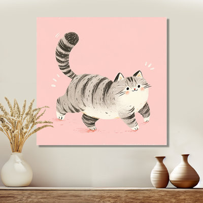 «Fluffy Tiger Cat On» - reproduction d'art murale chat