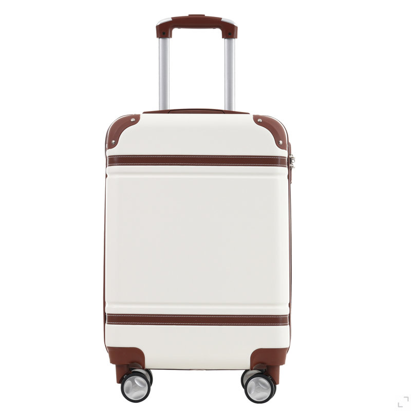 Ensembles de valises rigides avec sacs Valise légère à roulettes doubles avec verrou TSA, valise rétro simple 24 po