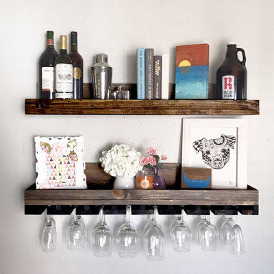 Castile 2 Piece Solid Wood Accent Shelf