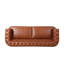 Canapé Chesterfield 94,75 po en cuir véritable avec accoudoirs-985427987