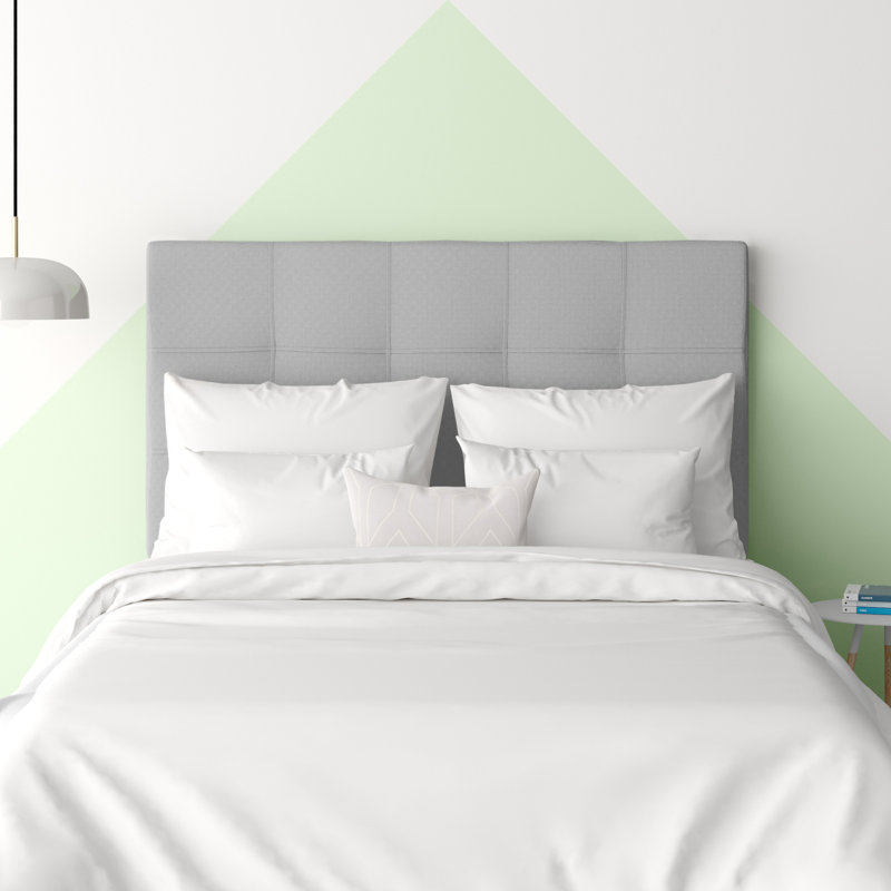 Tête de lit tapissier capitonnée Ciriaca, Gris clair, Simple