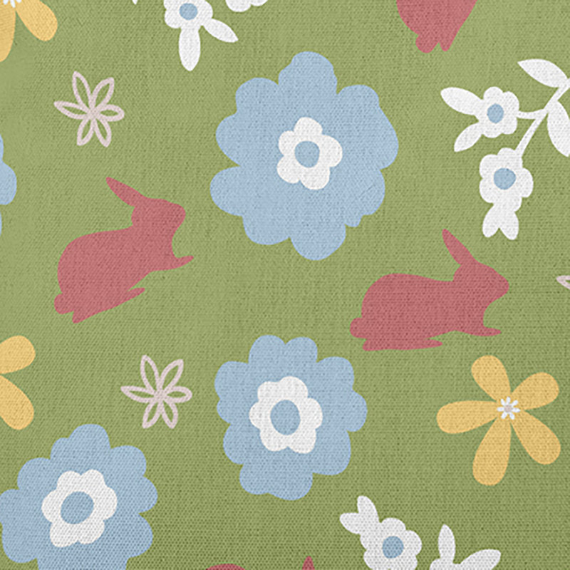 Floral Reversible Throw Pillow, Green