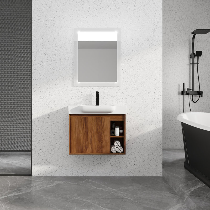 Meuble-lavabo mural avec lavabo en céramique
