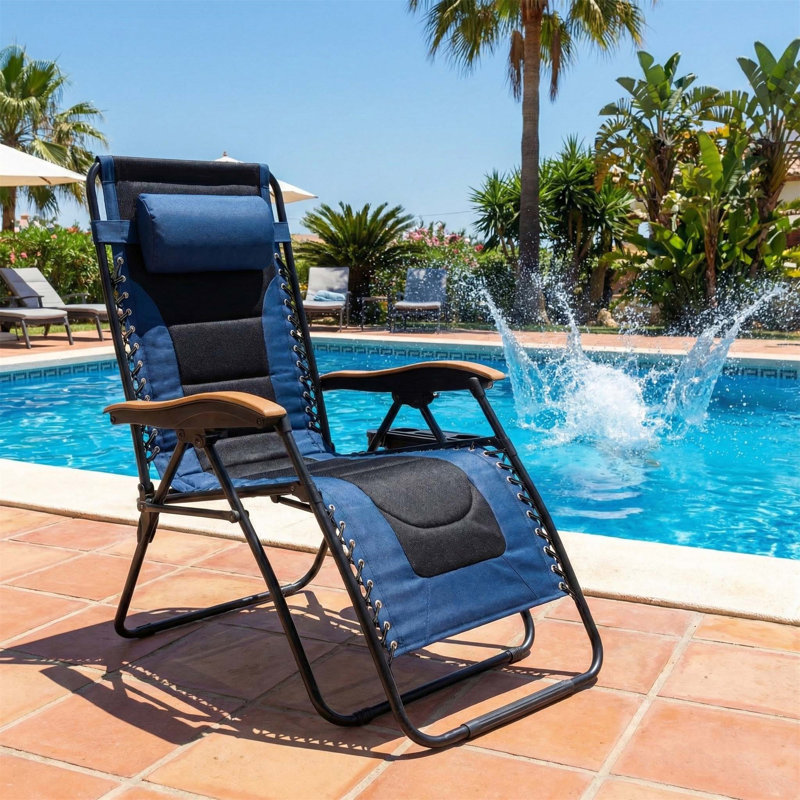 Très grand fauteuil rembourré zéro gravité, Bleu
